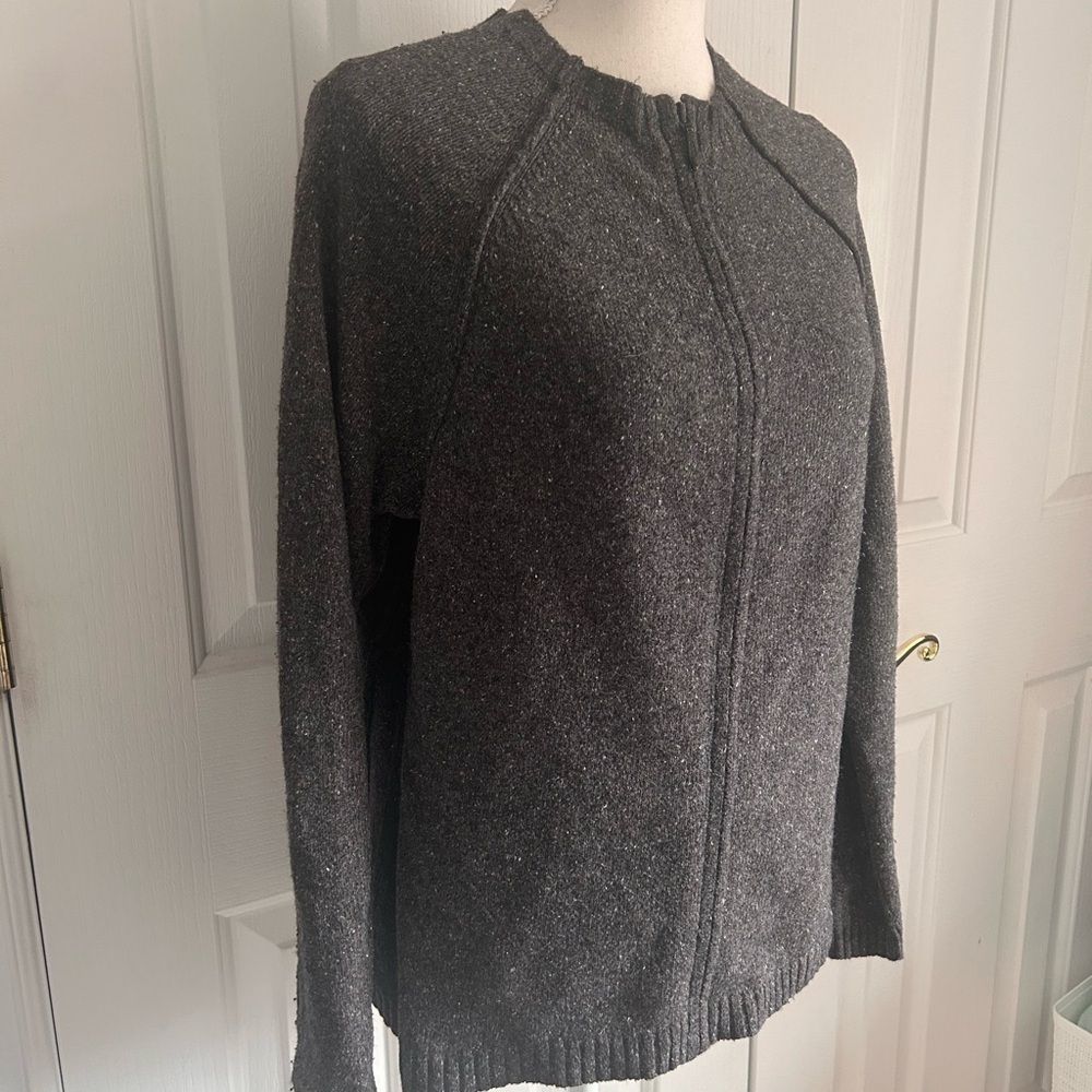 WOOLRICH Women Cardigan, Front Zipper, Gray, Size Large - Picture 3 of 5